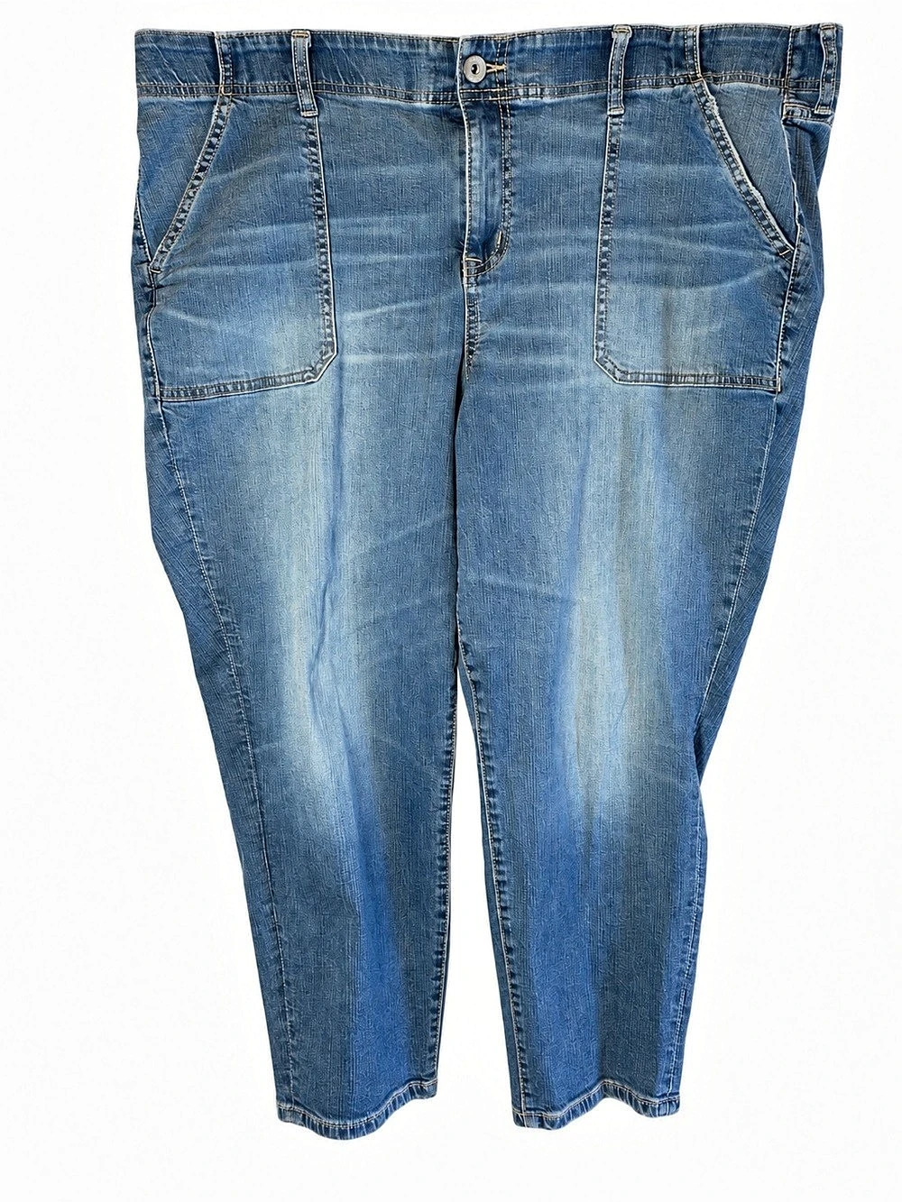 Torrid First at Fit Crop Jean with Patch Pocket Blue Waist 22R